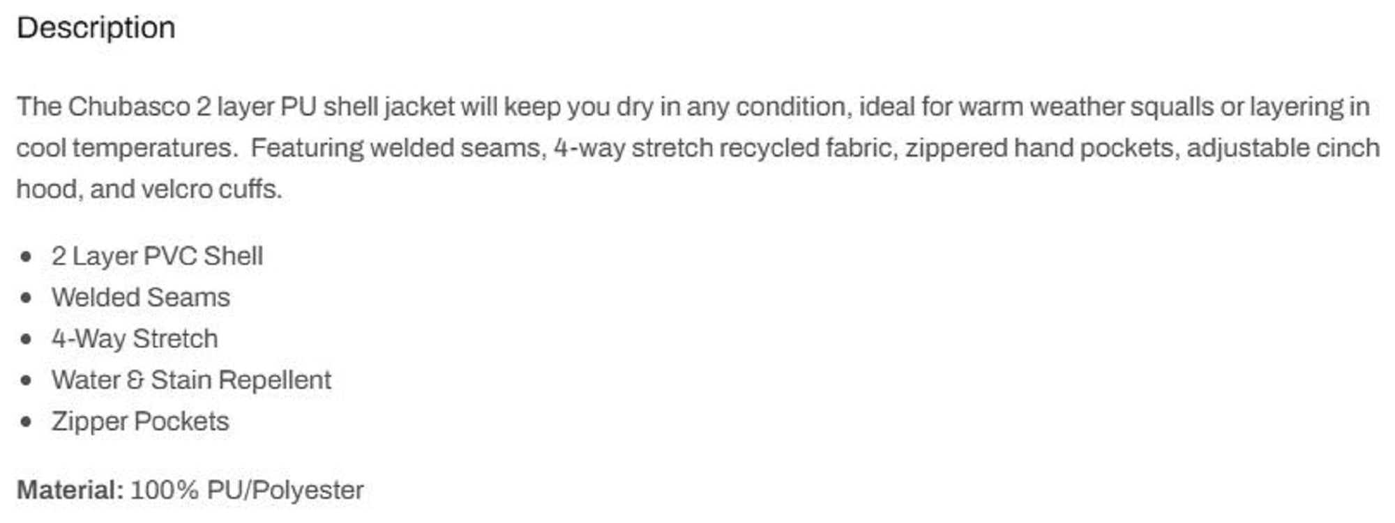 Pelagic 1051 Rain Jacket Chubasco GRA Size S (3506)