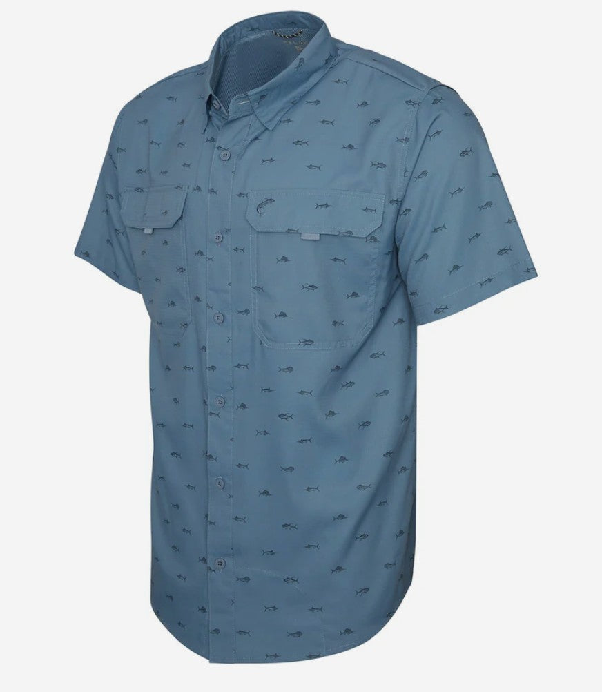 Pelagic 1016243002 Shirt Short Sleeve Keys SS Tiny Fish PET Size S (5561)