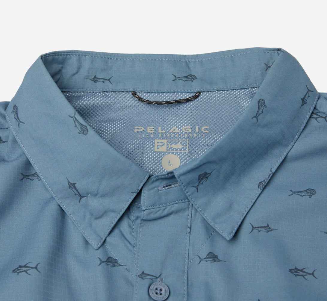Pelagic 1016243002 Shirt Short Sleeve Keys SS Tiny Fish PET Size S (5561)