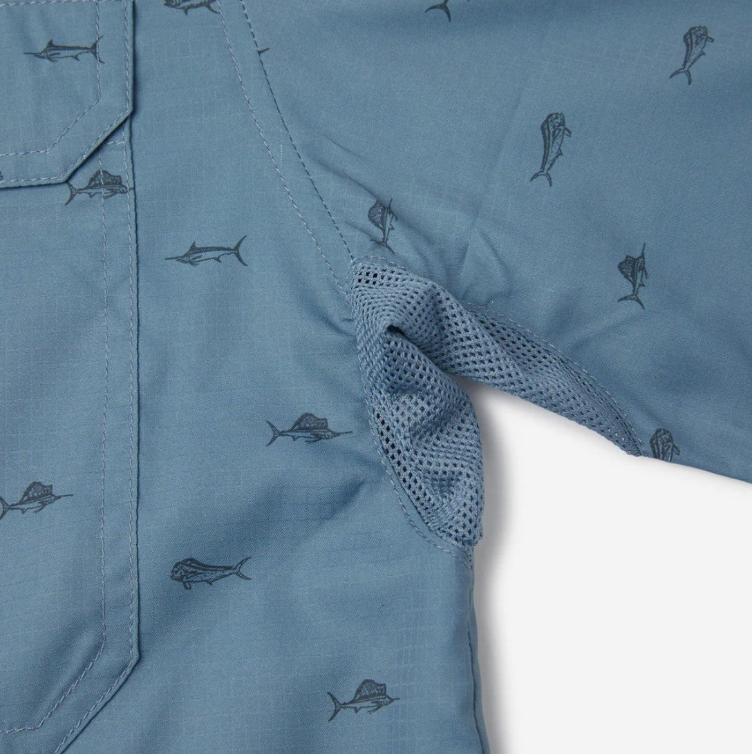 Pelagic 1016243002 Shirt Short Sleeve Keys SS Tiny Fish PET Size S (5561)