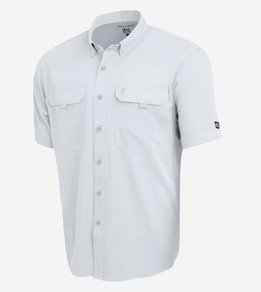 Pelagic 1016261006 Fishing Shirt Short Sleeve Keys WHT Size XXL (0909)