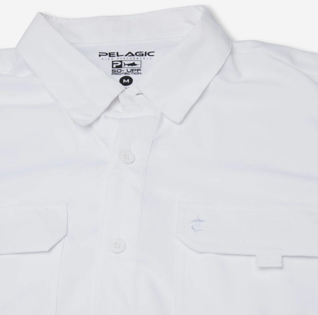 Pelagic 1016261006 Fishing Shirt Short Sleeve Keys WHT Size XXL (0909)