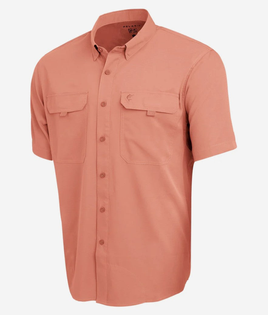 Pelagic 1016261006 Fishing Shirt Short Sleeve Keys CRL Size L (7342)