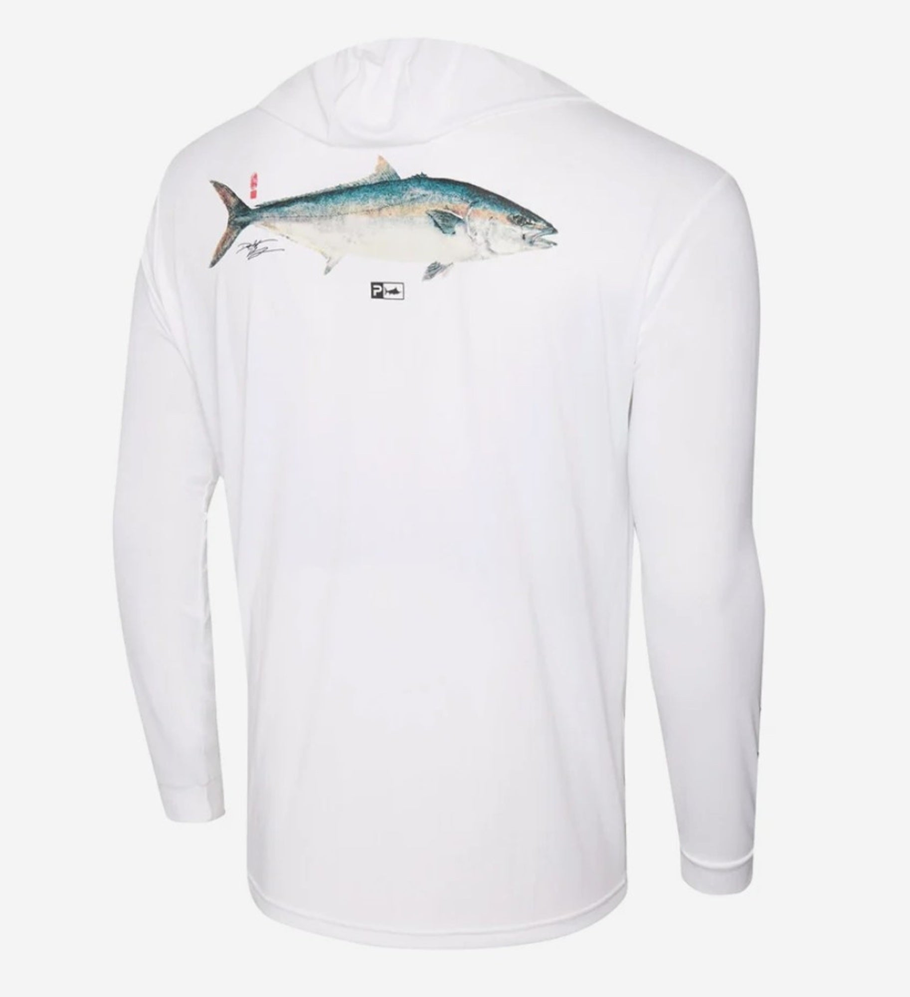 Pelagic 1015263001 Fishing Shirt L/S Aquatek Hood Yellowtail WHT L (9964)