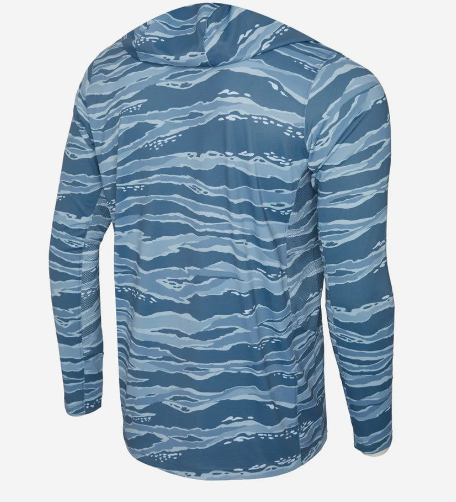 Pelagic 1015262004 Fishing Shirt Hooded ExoTech Wahoo Camo PET XS (7518)