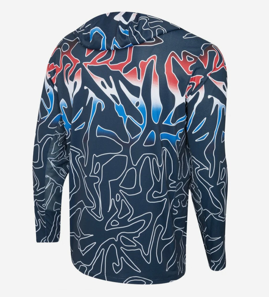 Pelagic 1015262006 Fishing Shirt Hooded ExoTech Lionfish RWB Size L (9031)
