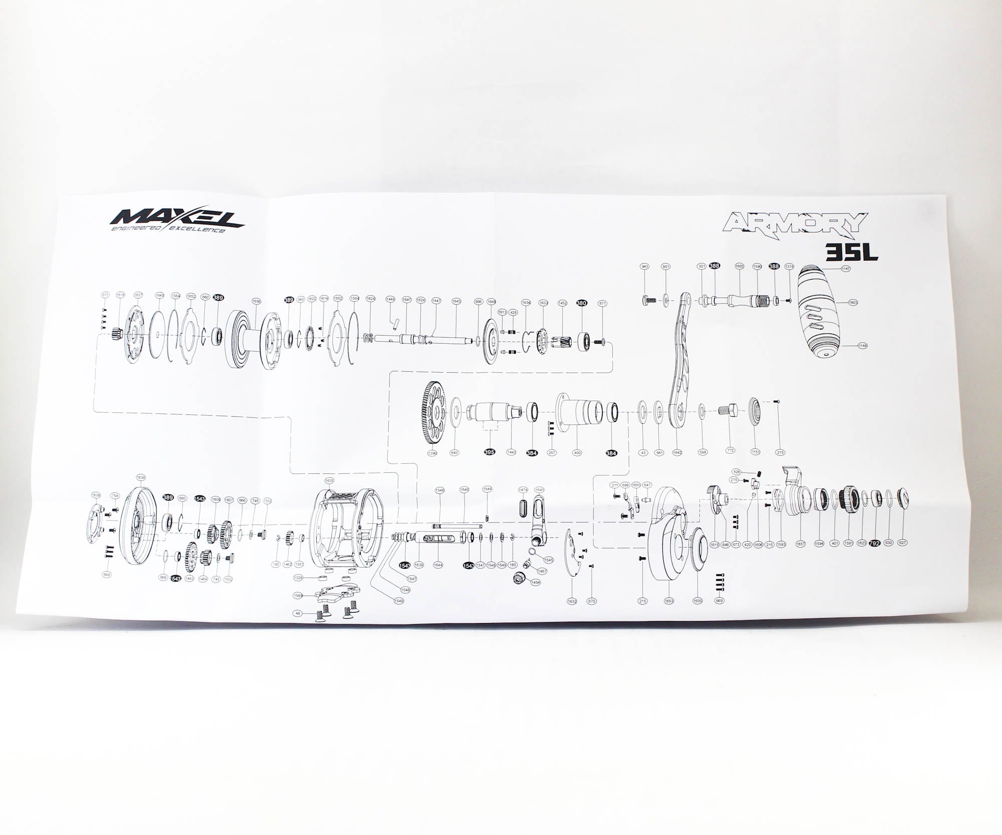 Maxel Reel Baitcast Armory 35L RD/BLUE (0007)