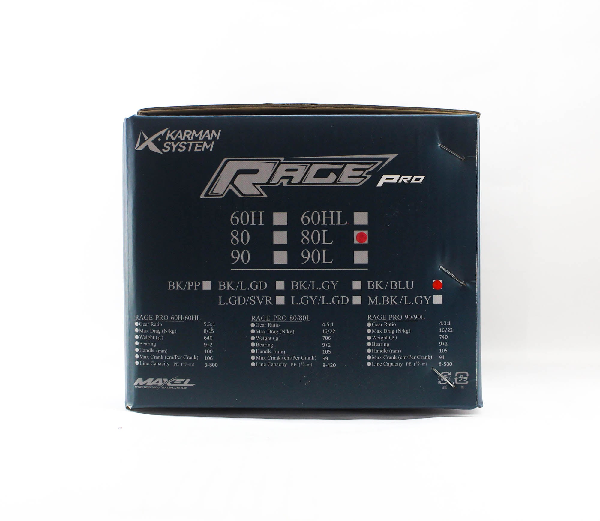 Maxel Reel Baitcast Rage PRO80L BK/BLUE (0018)