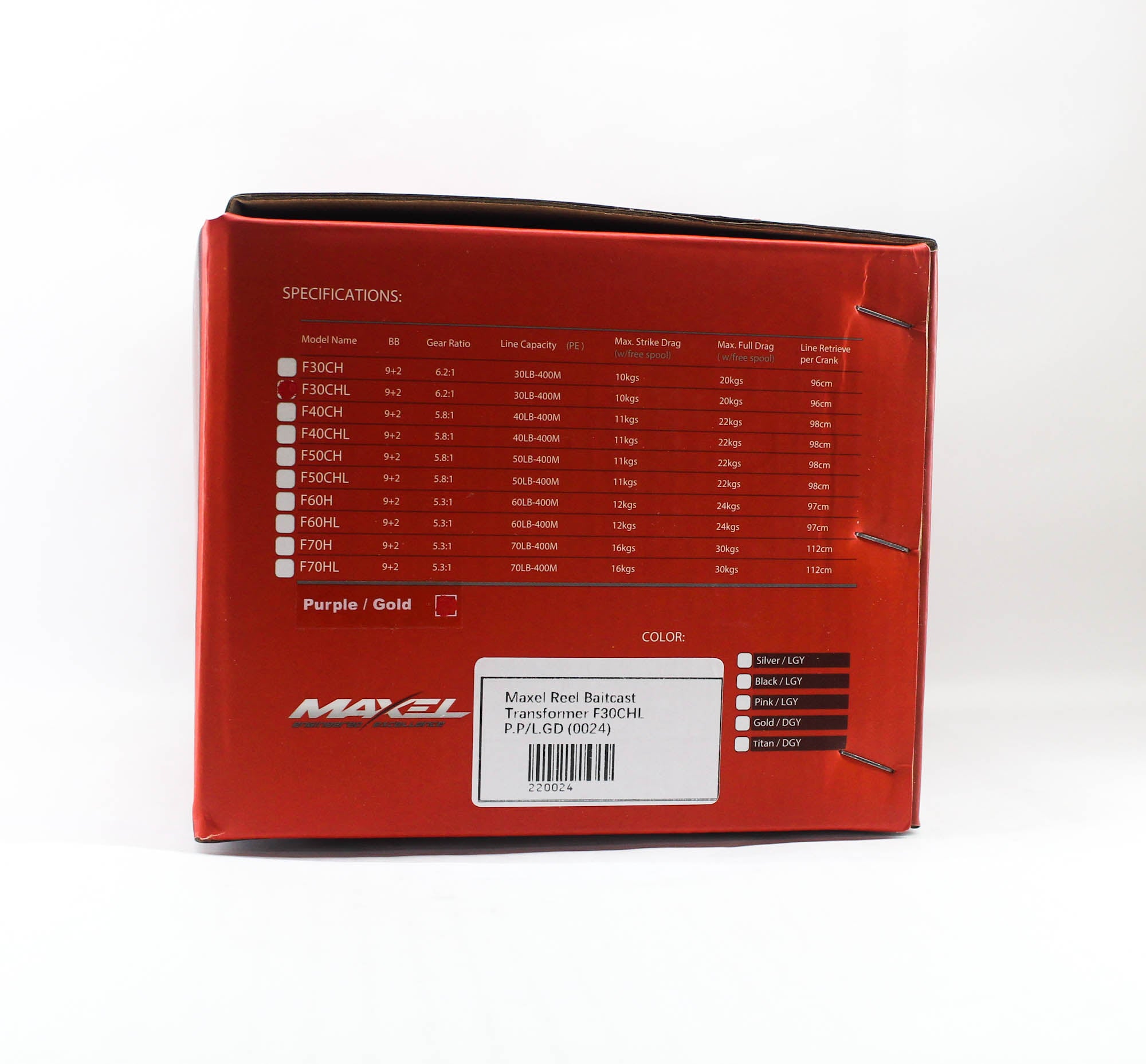 Maxel Reel Baitcast Transformer F30CHL P.P/L.GD (0024)