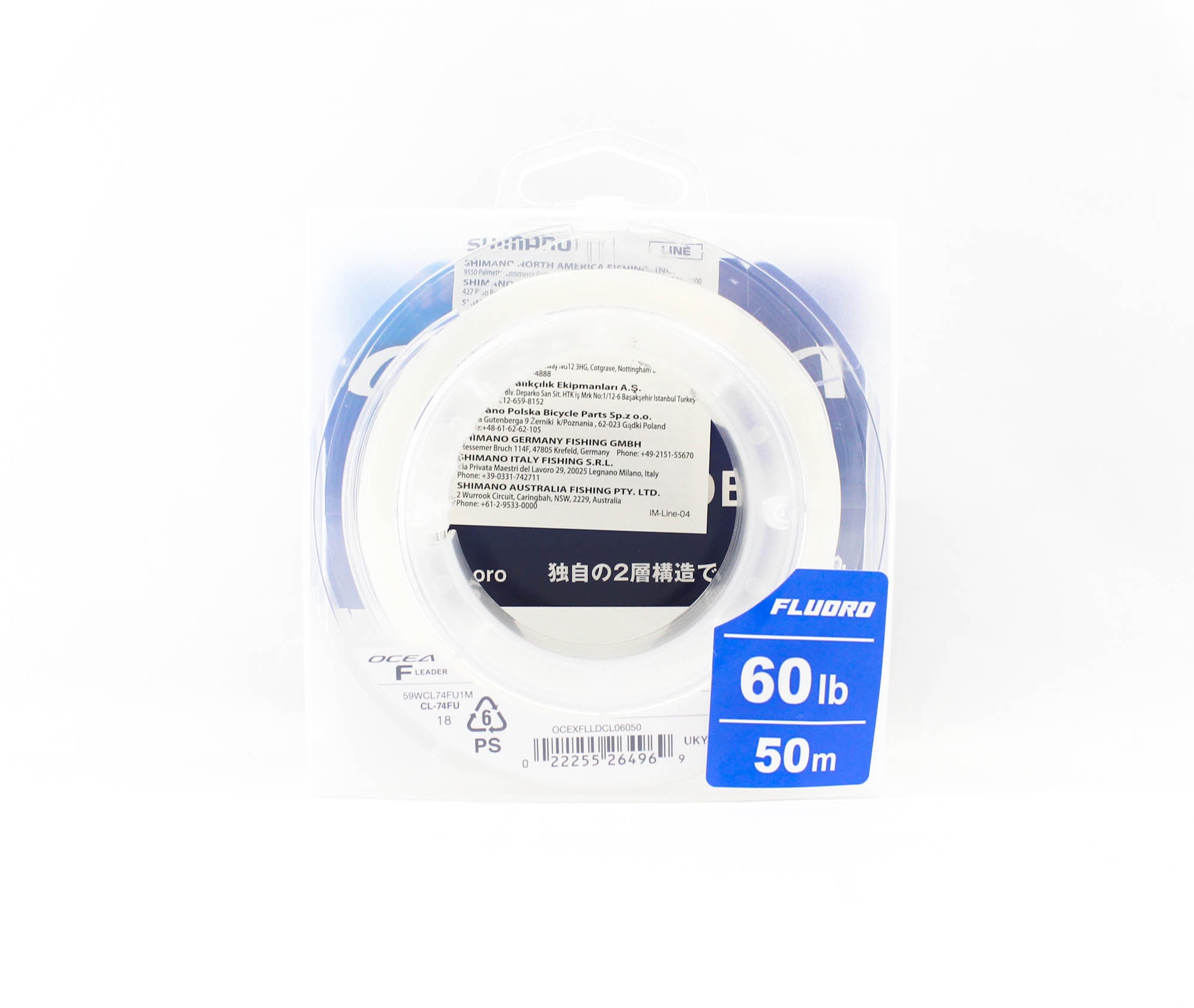 Shimano CL-74FU Ocea F EX Fluorocarbon Leader Line 50m 60lb (4969)