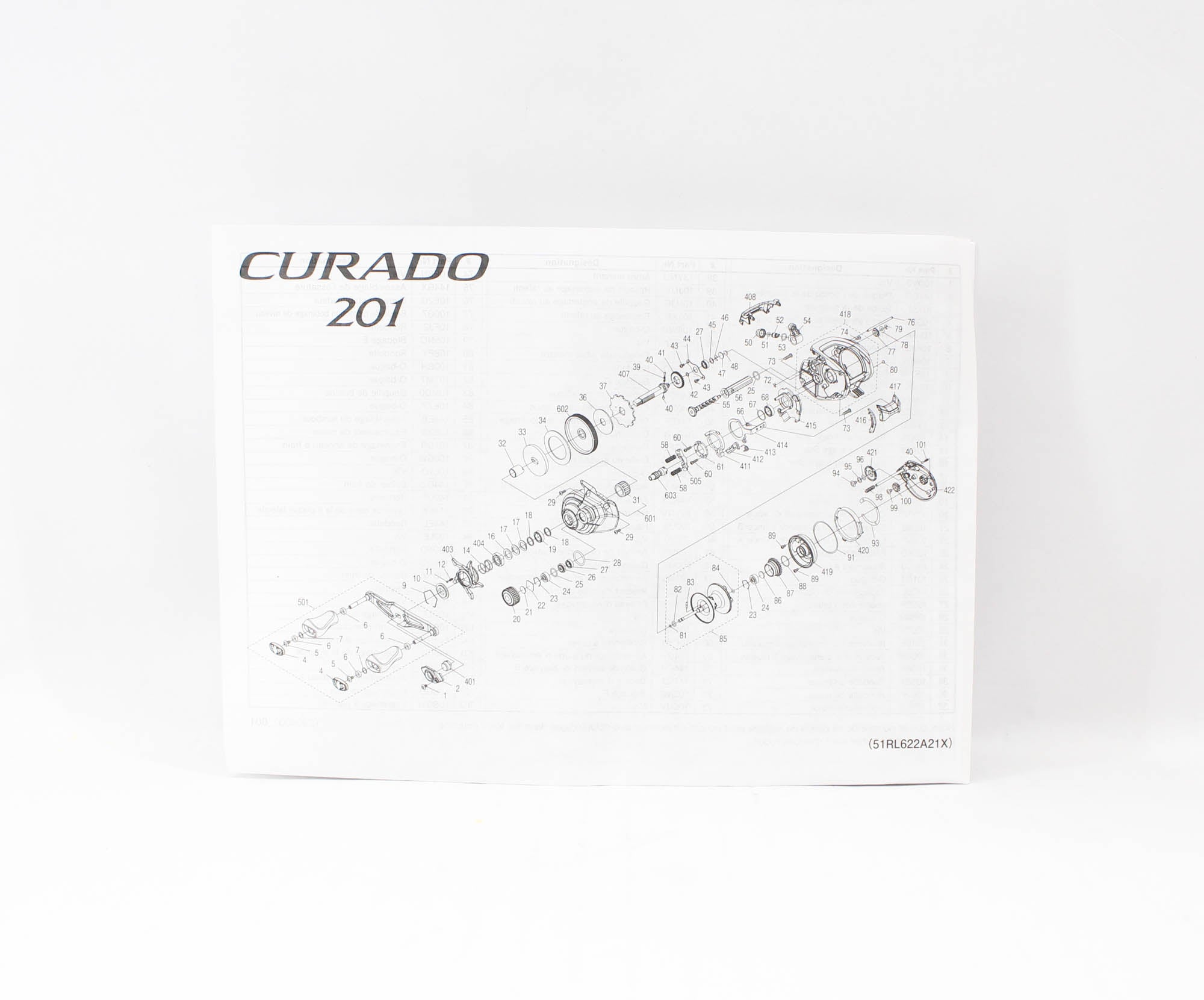 Shimano Reel Baitcast Curado 2023 201 CU201M Left Hand (9178)