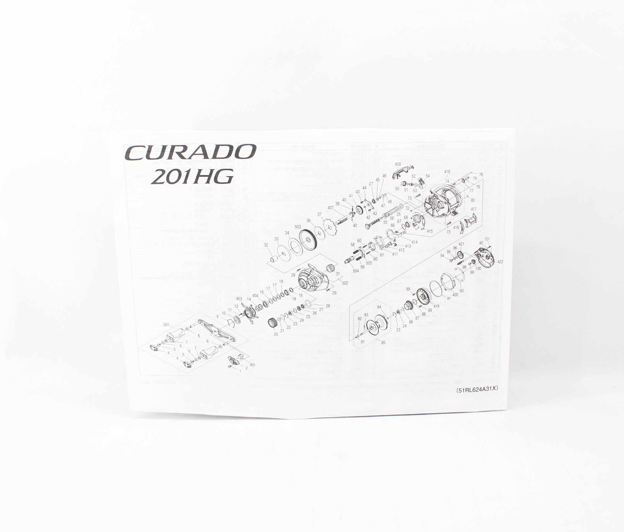 Shimano Reel Baitcast Curado 2023 201 HG CU201HGM Left Hand (9192)