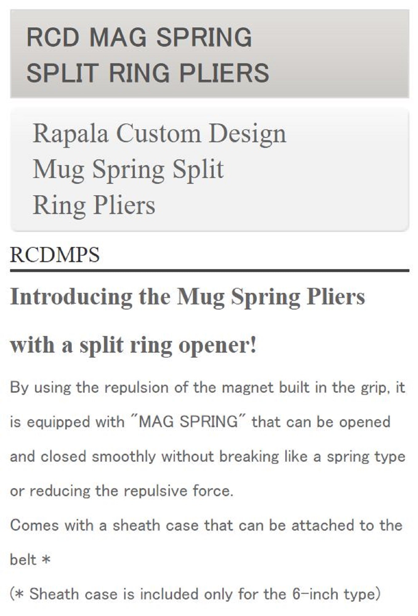 Rapala RCD 6 Inch Mag Spring Split Ring Pliers RCDMPS6 (2829)