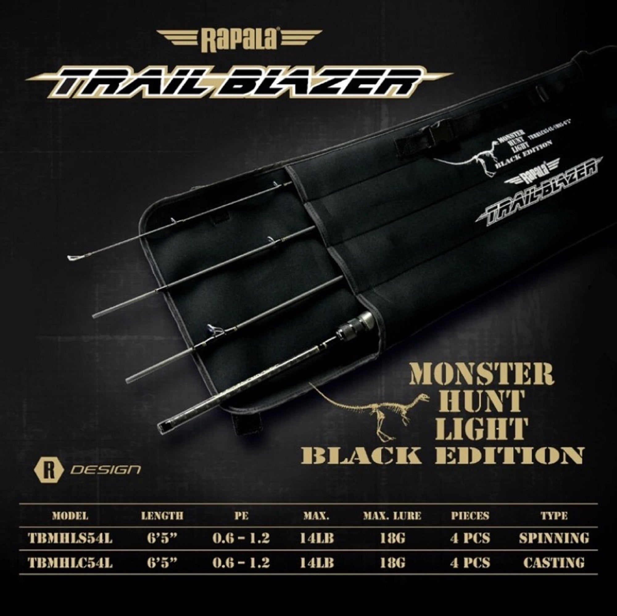 Rapala Rod Spinning Trail Blazer Monster Hunt Light TBMHLS654L (5378)