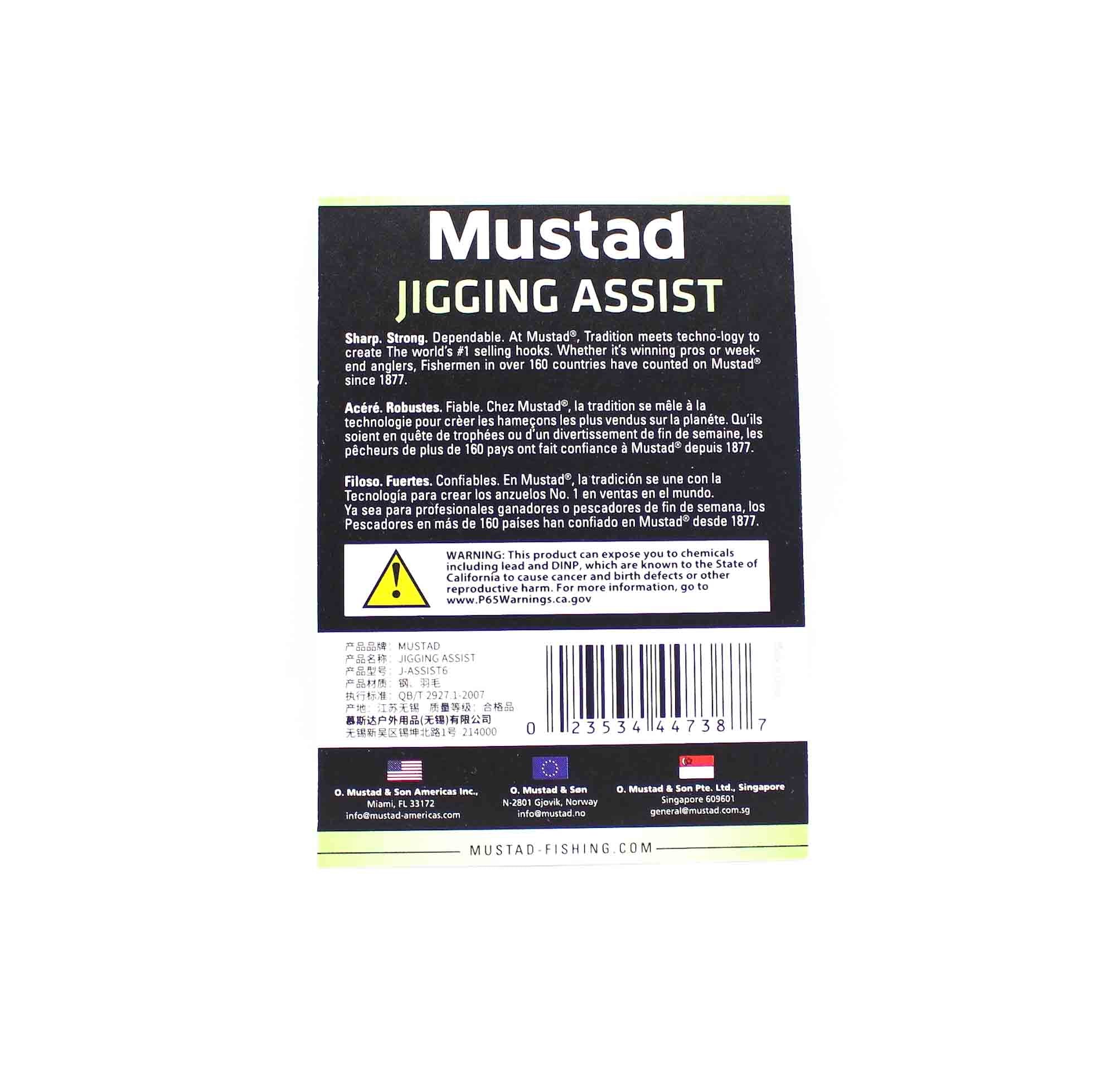 Sale Mustad Light Micro Double Jigging Assist Rig Hook Size 4 CL UV (7370)