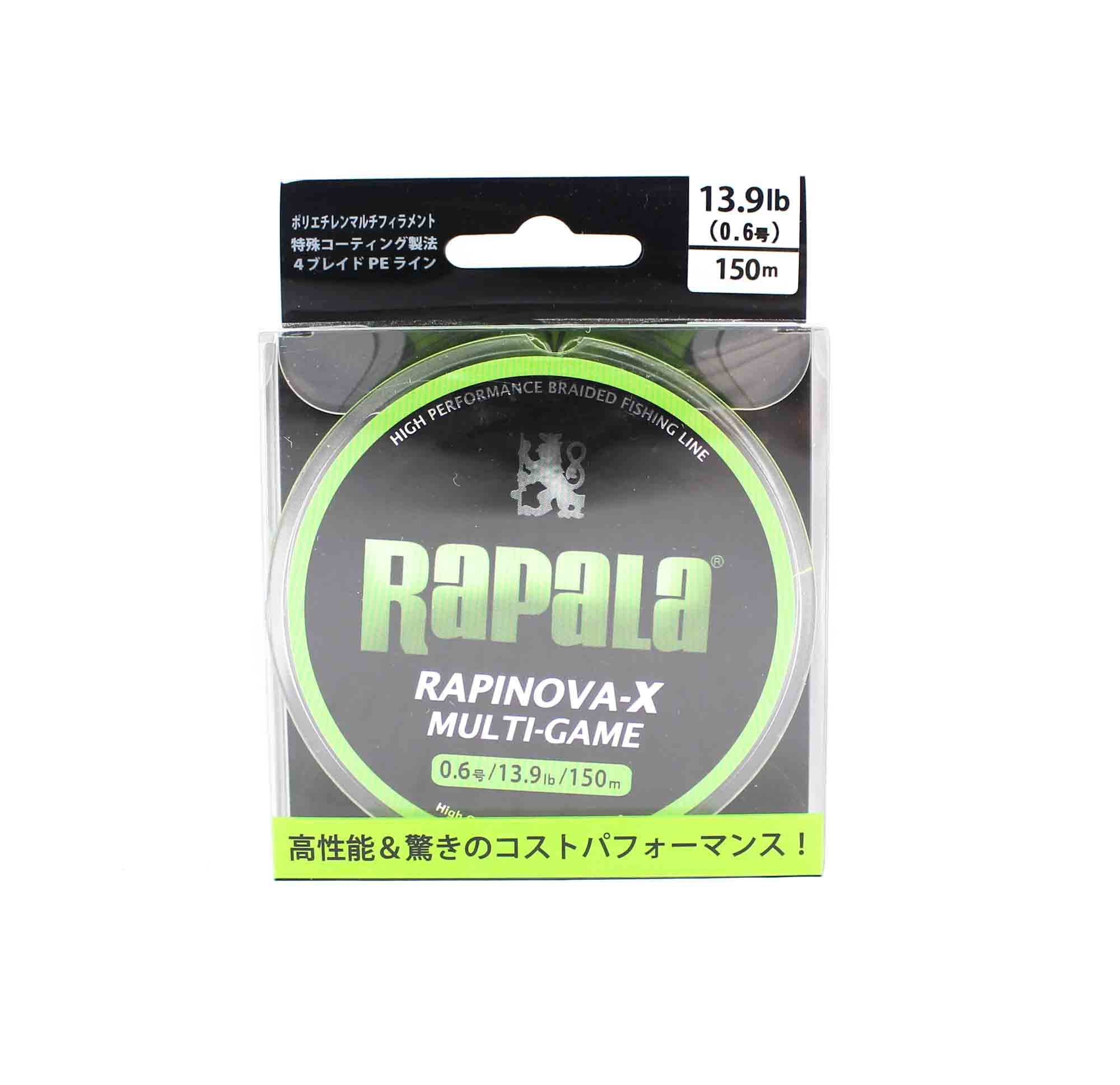 Rapala Rapinova-X Multi Game P.E 0.6 Line 150M 13.9lb Light Green (7839)