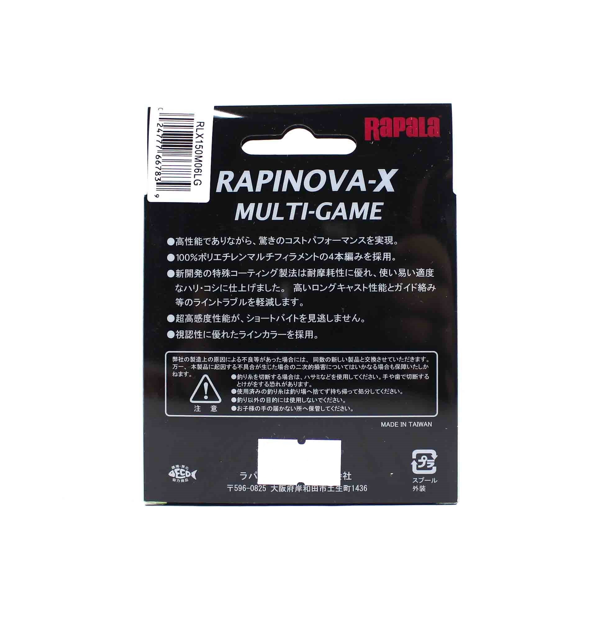 Rapala Rapinova-X Multi Game P.E 0.6 Line 150M 13.9lb Light Green (7839)