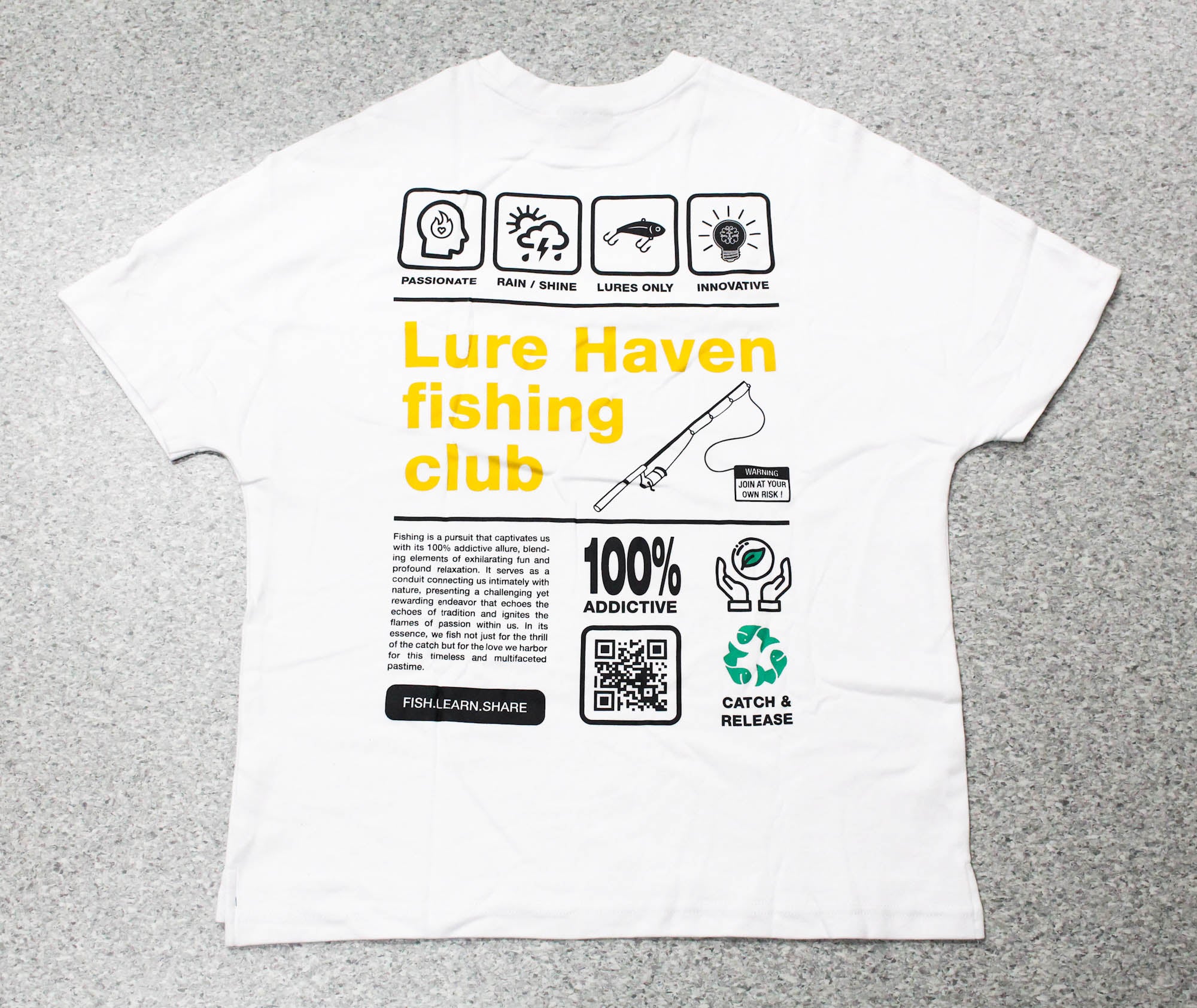 Lure Haven T-Shirt Customised Limited 20th Anniversary White Size M (0683)