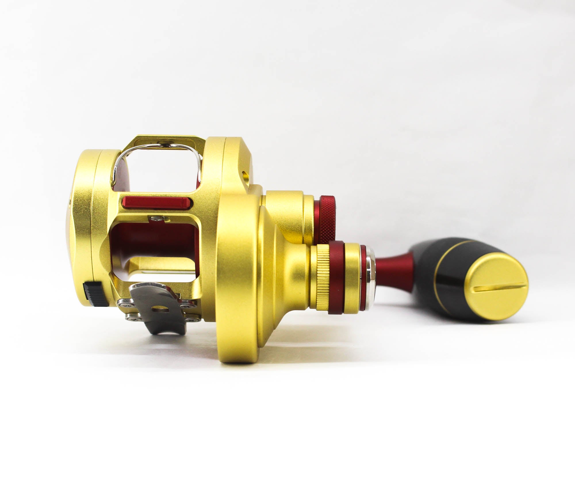Evergreen Baitcast Reel Oceanus Wide HD Left Hand Custom Red Gold (0902)