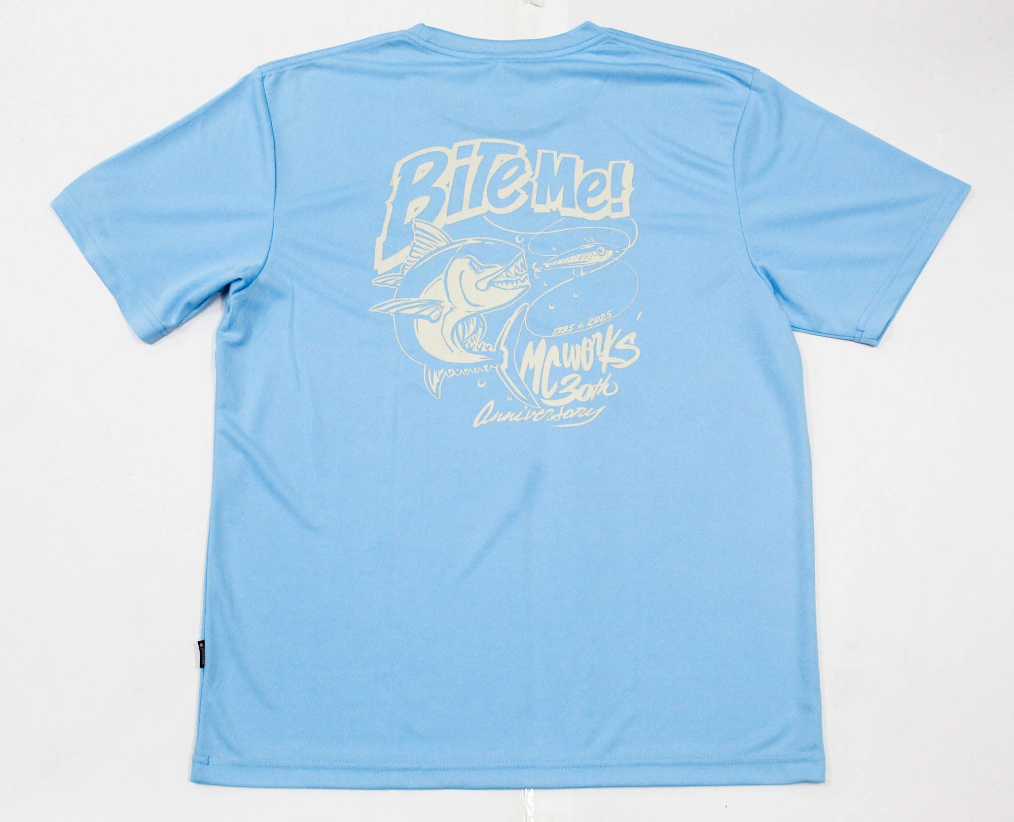 MC Works T Shirt Short Sleeve Bite Me Blue Size M (1084)