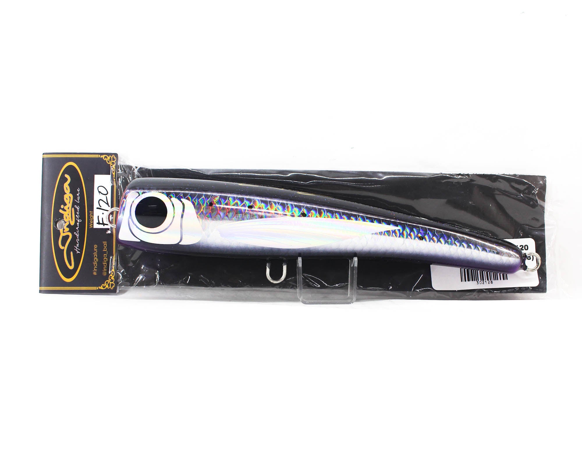 diving popper fishing lure Indiga Diving Popper 120 grams Black Glitter (2128)