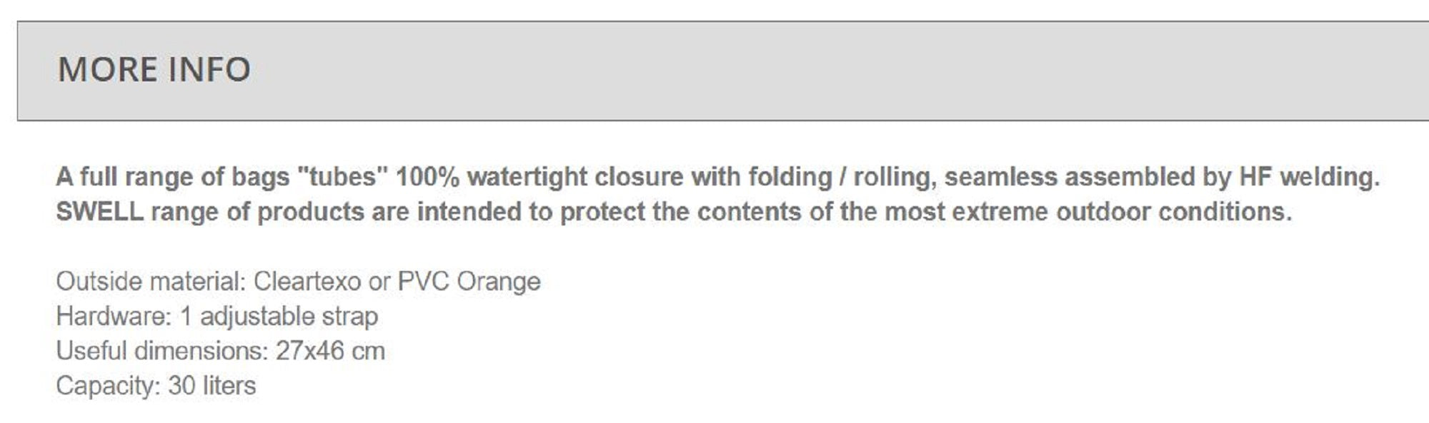 HPA Swell 30 Waterproof Tube Bag 27 x 46 cm 30 litres Orange (0490)