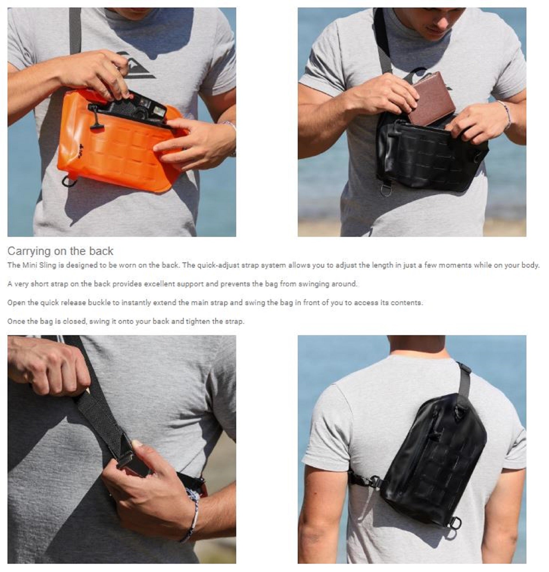 HPA Mini Sling Waterproof Bag 30 x 18 x 6cm Orange (0599)