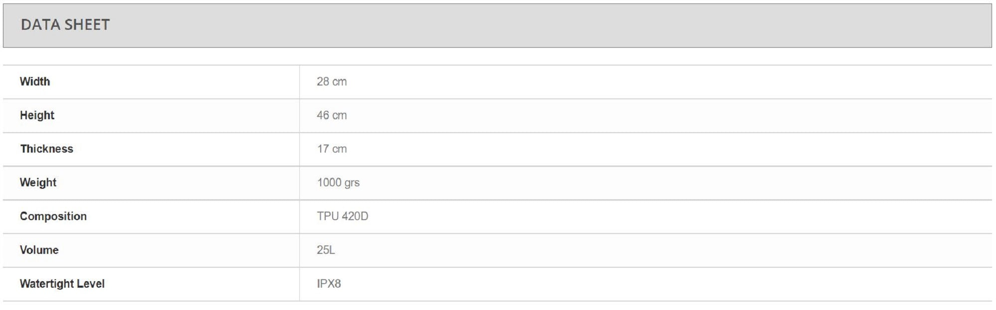 HPA Infladry 25 Backpack 50 x 28 x 18cm 25 litres Camou (0047)
