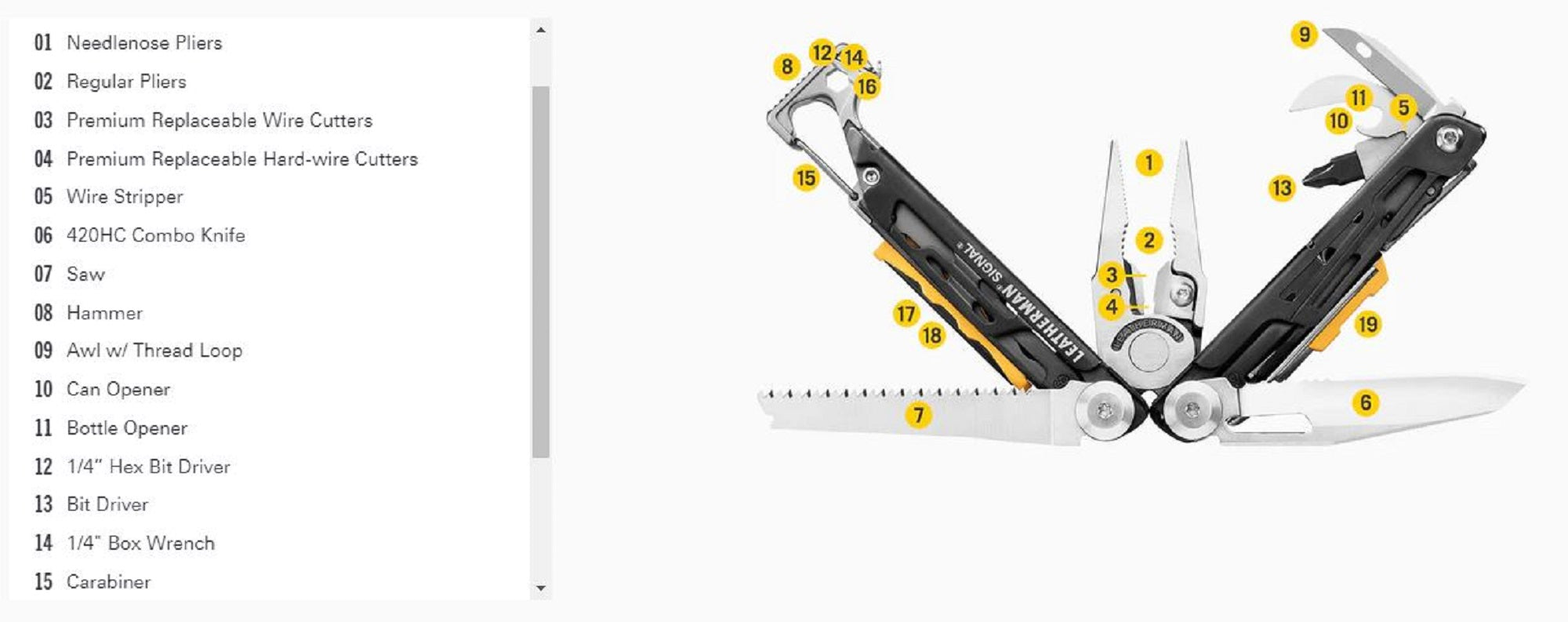 Leatherman YL832737 Signal Multi Tool 19 Functions Gray (8177)