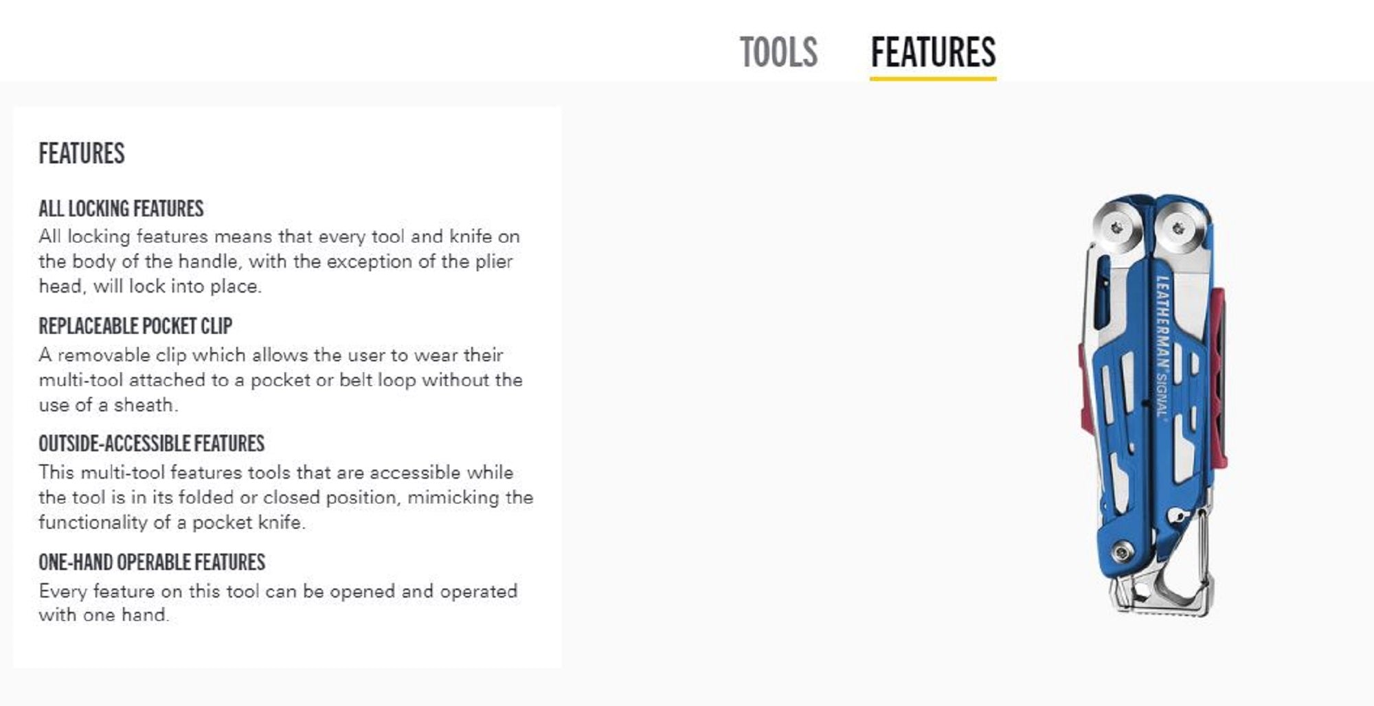 Leatherman YL832741 Signal Multi Tool 19 Functions Sheath Cobalt (8214)