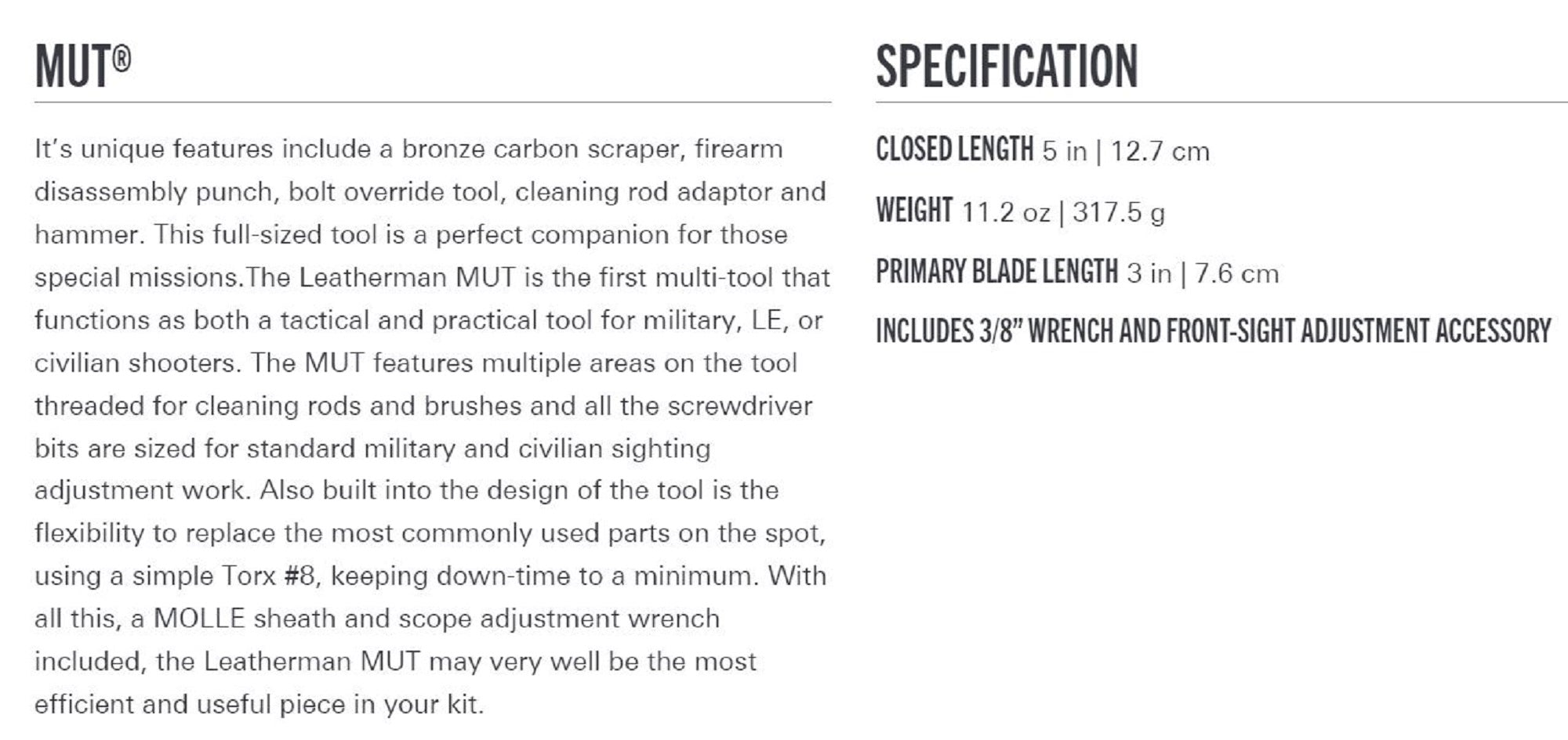 Leatherman YL833093 MUT Multi Tool 13 Functions (9921)