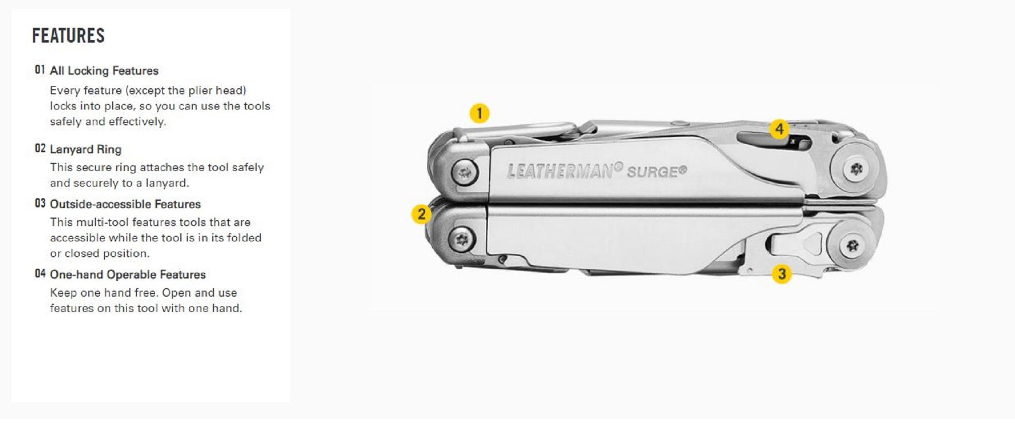 Leatherman YL831333 Surge Multi Tool 21 Functions (9959)