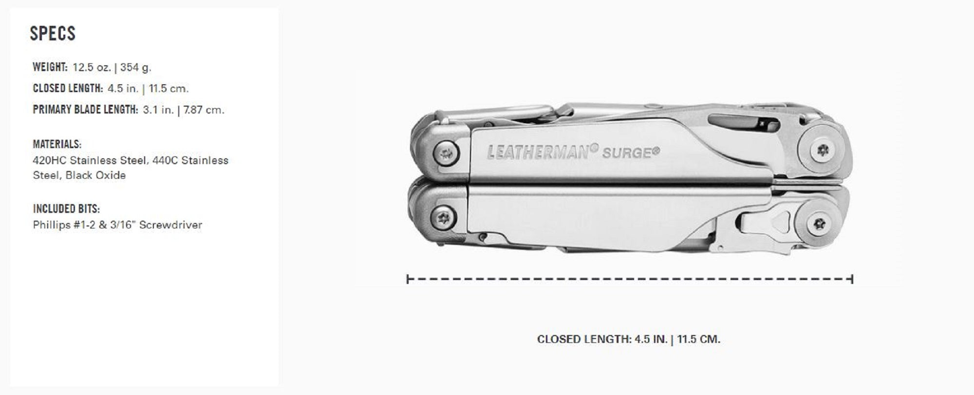 Leatherman YL831333 Surge Multi Tool 21 Functions (9959)