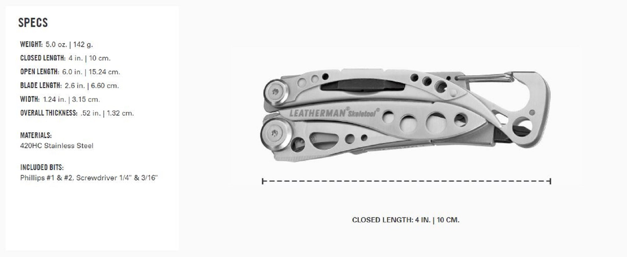 Leatherman YL830921 Skeletool Multi Tool 7 Functions (7454)