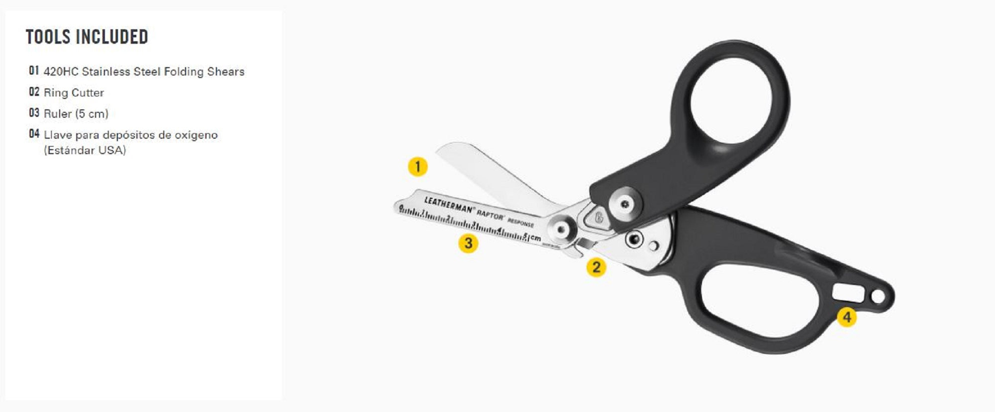 Leatherman YL831742 Raptor Rescue Shears with Molle Holster (3587)