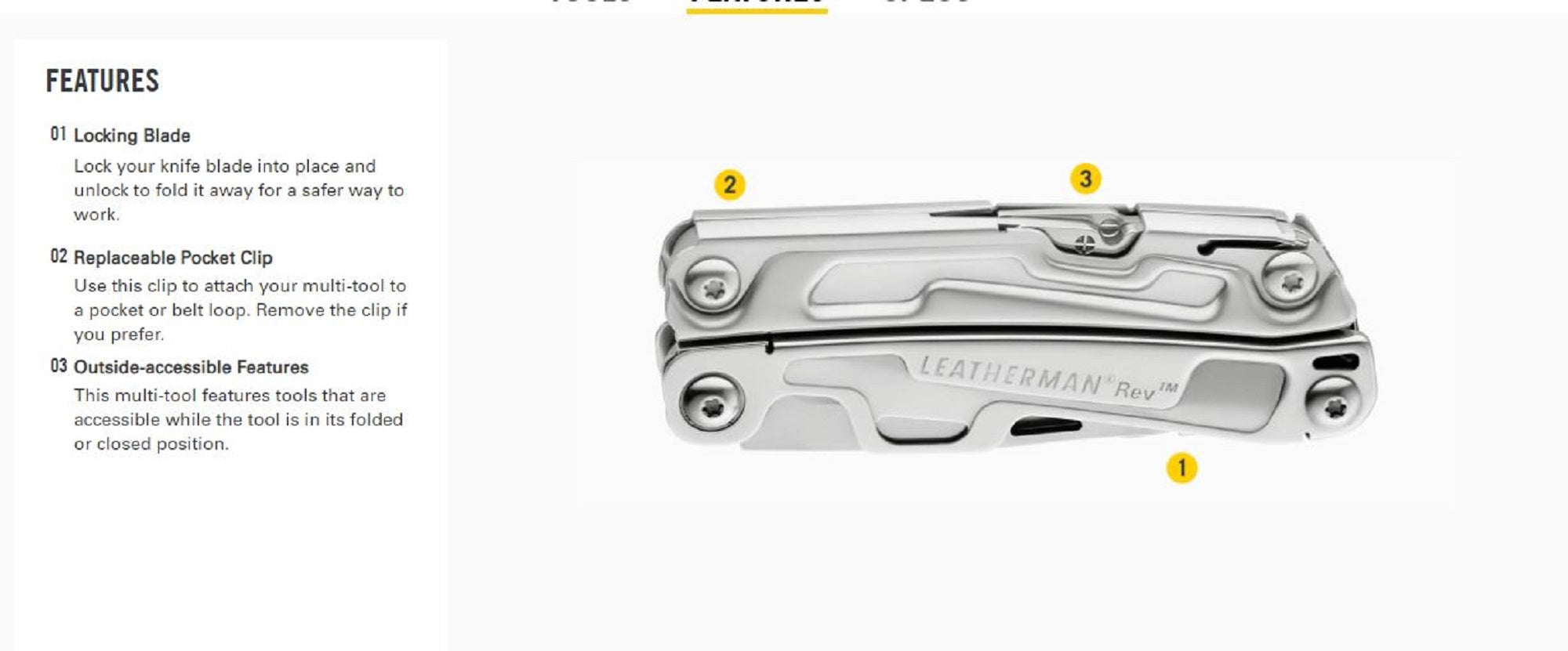 Leatherman YL832129 Rev Multi Tool 14 Functions (8973)