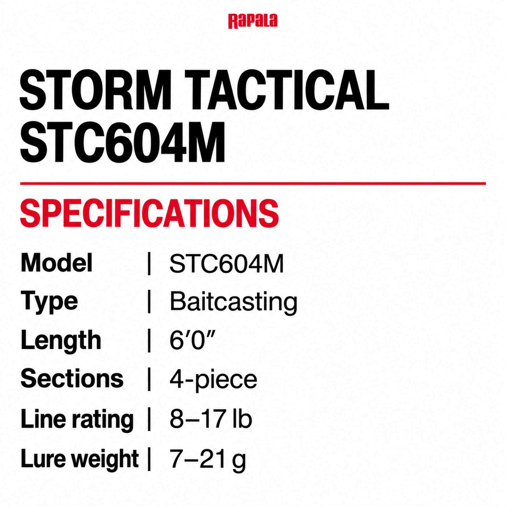 Rapala Rod Baitcast Storm Tactical STC604M (5674)