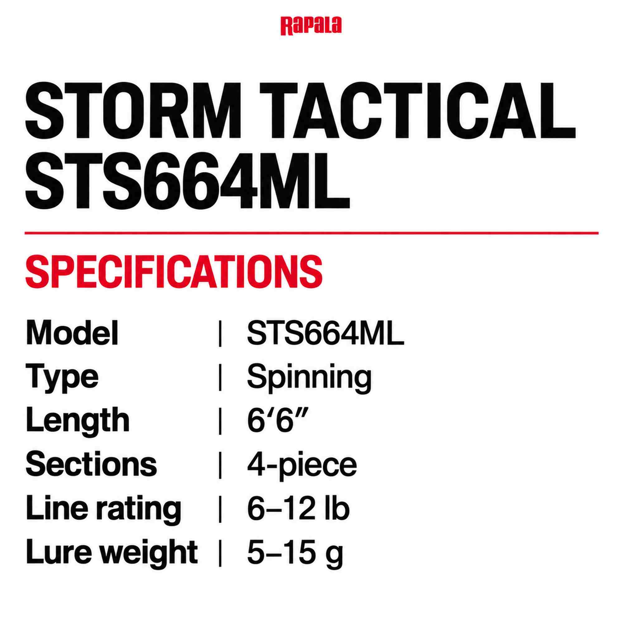 Rapala Rod Spinning Storm Tactical STS664ML (5704)