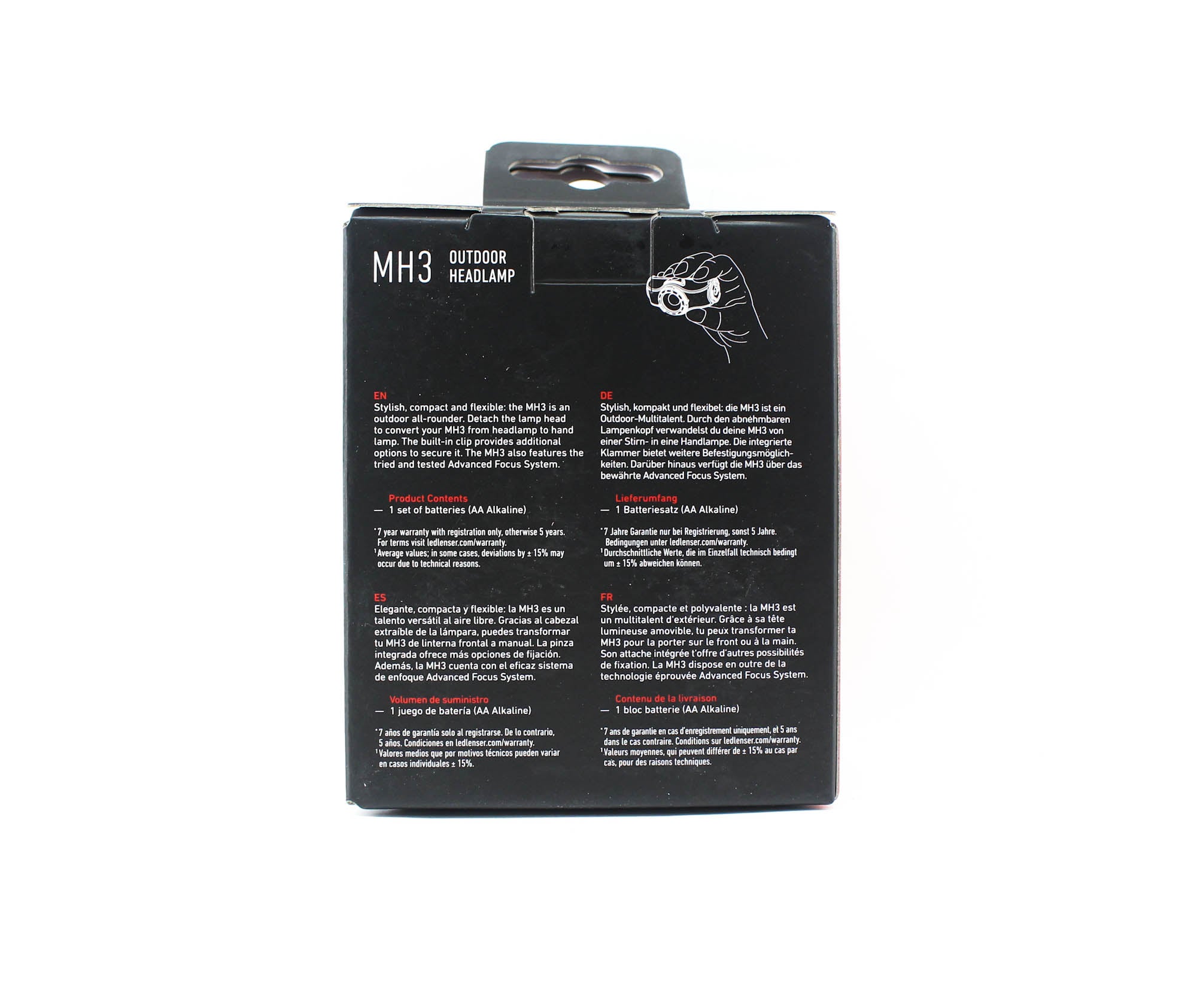 Ledlenser MH3 Headlamp 200 Lumens 130m IP54 92g Rechargeable B G (4656)