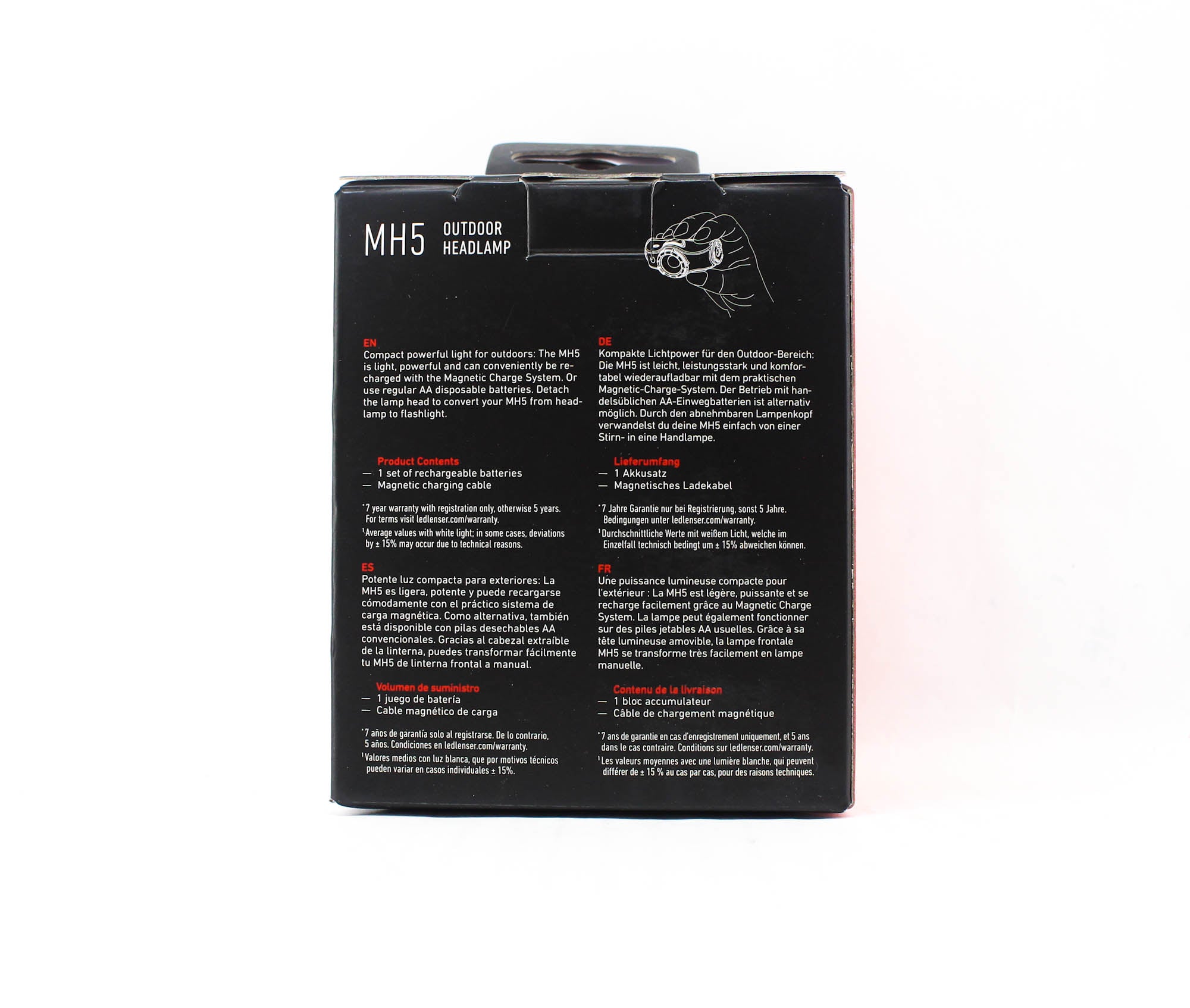 Ledlenser MH5 Headlamp 400 Lumens 180m IP54 94g Rechargeable B G (9873)