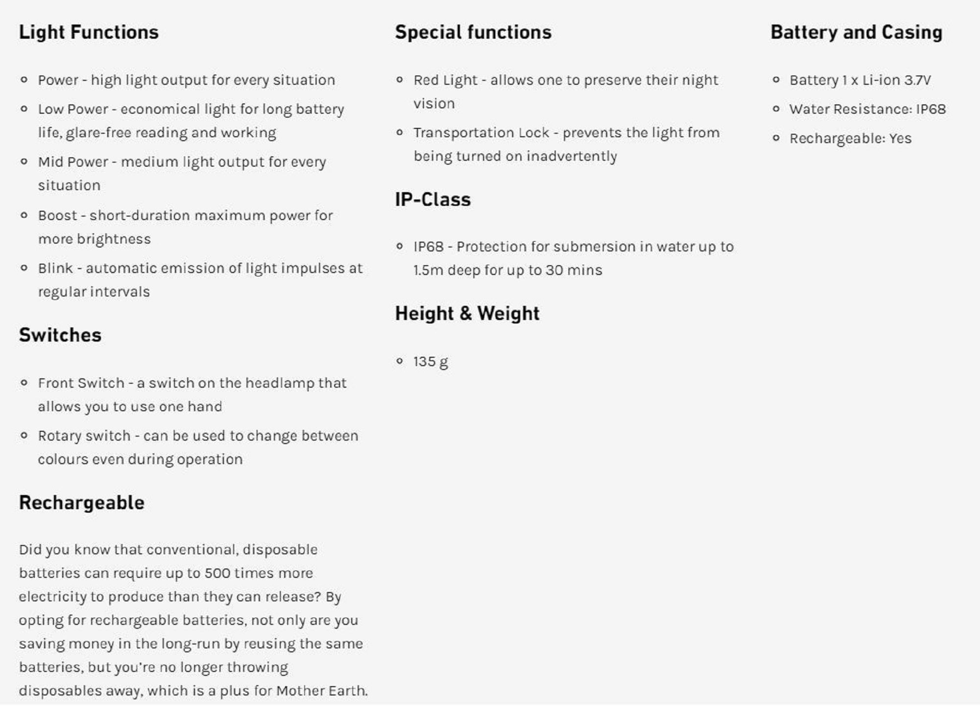 Ledlenser HF6R Signature Headlamp 1000 LM IP68 135g Rechageable Blk (1905)