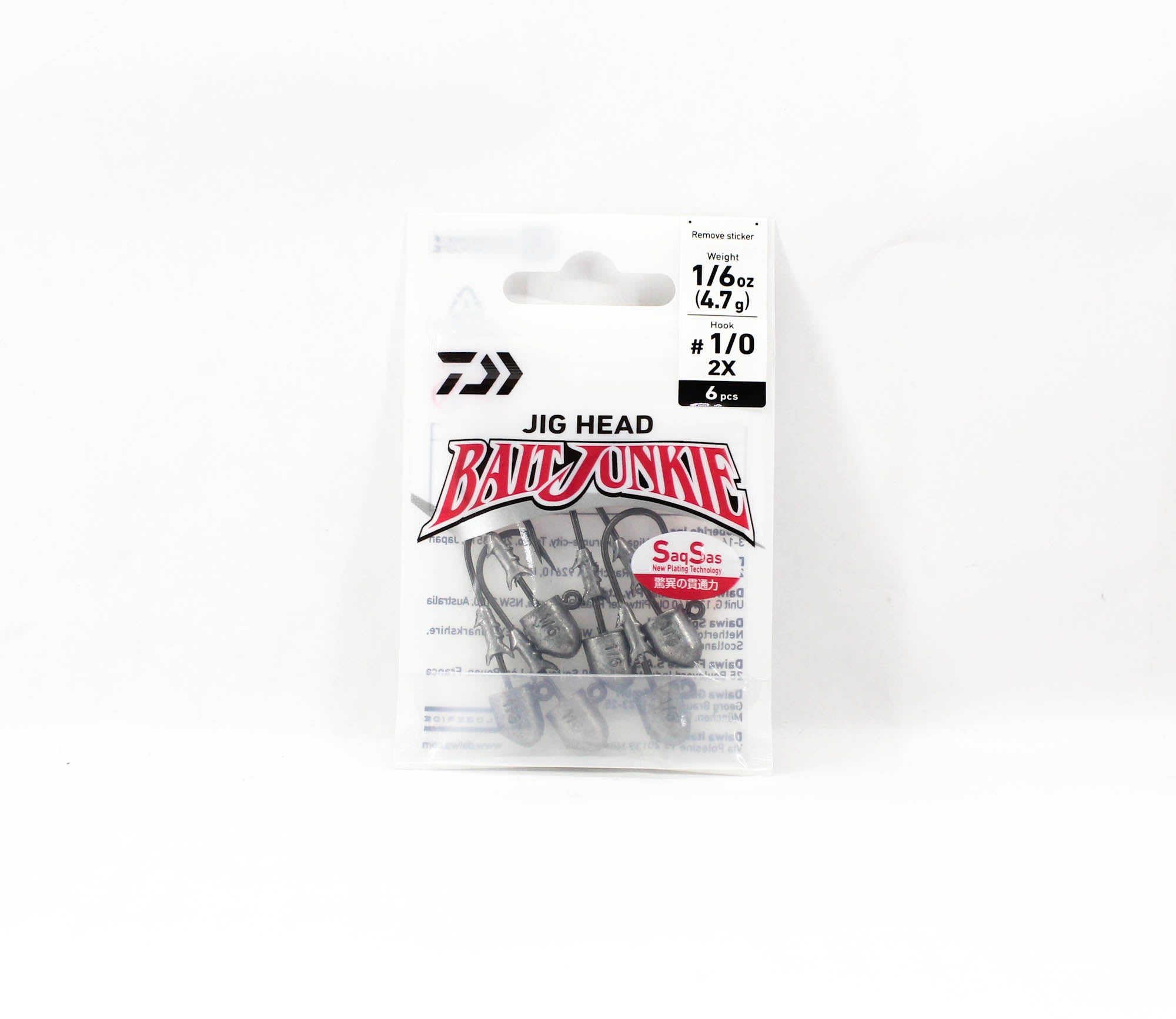 Daiwa Jig Head Bait Junkie 1/6 oz 6 per pack Hook Size 1/0 (3541)