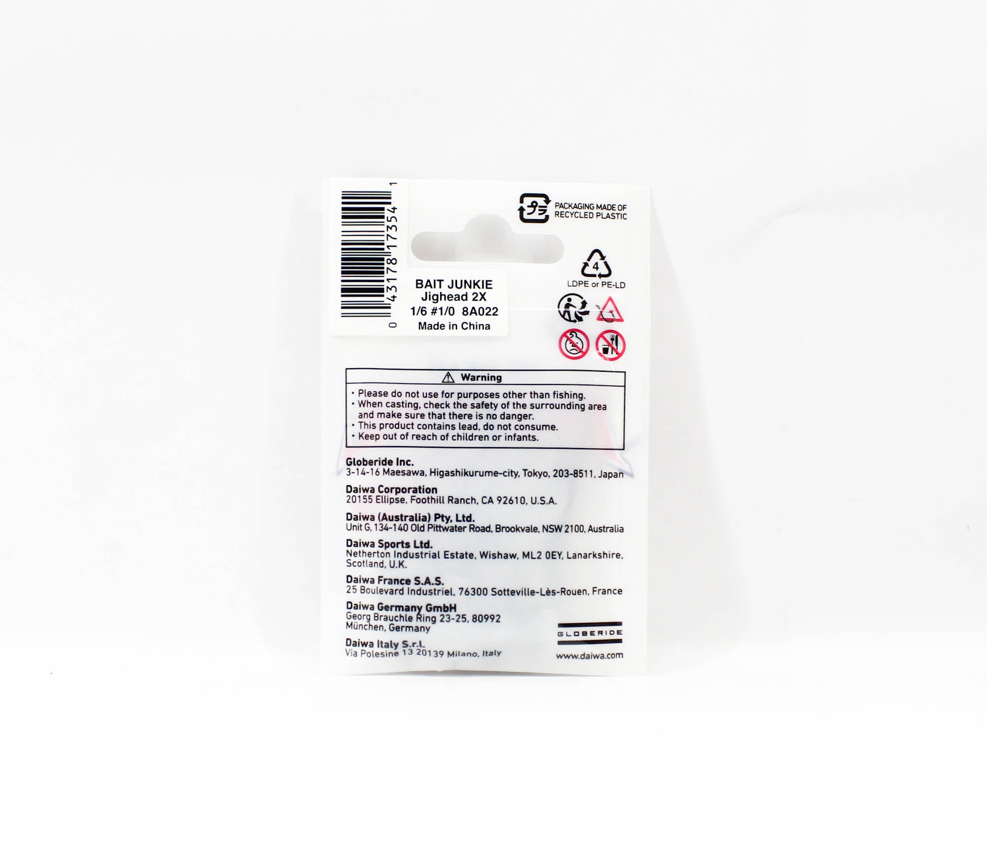 Daiwa Jig Head Bait Junkie 1/6 oz 6 per pack Hook Size 1/0 (3541)