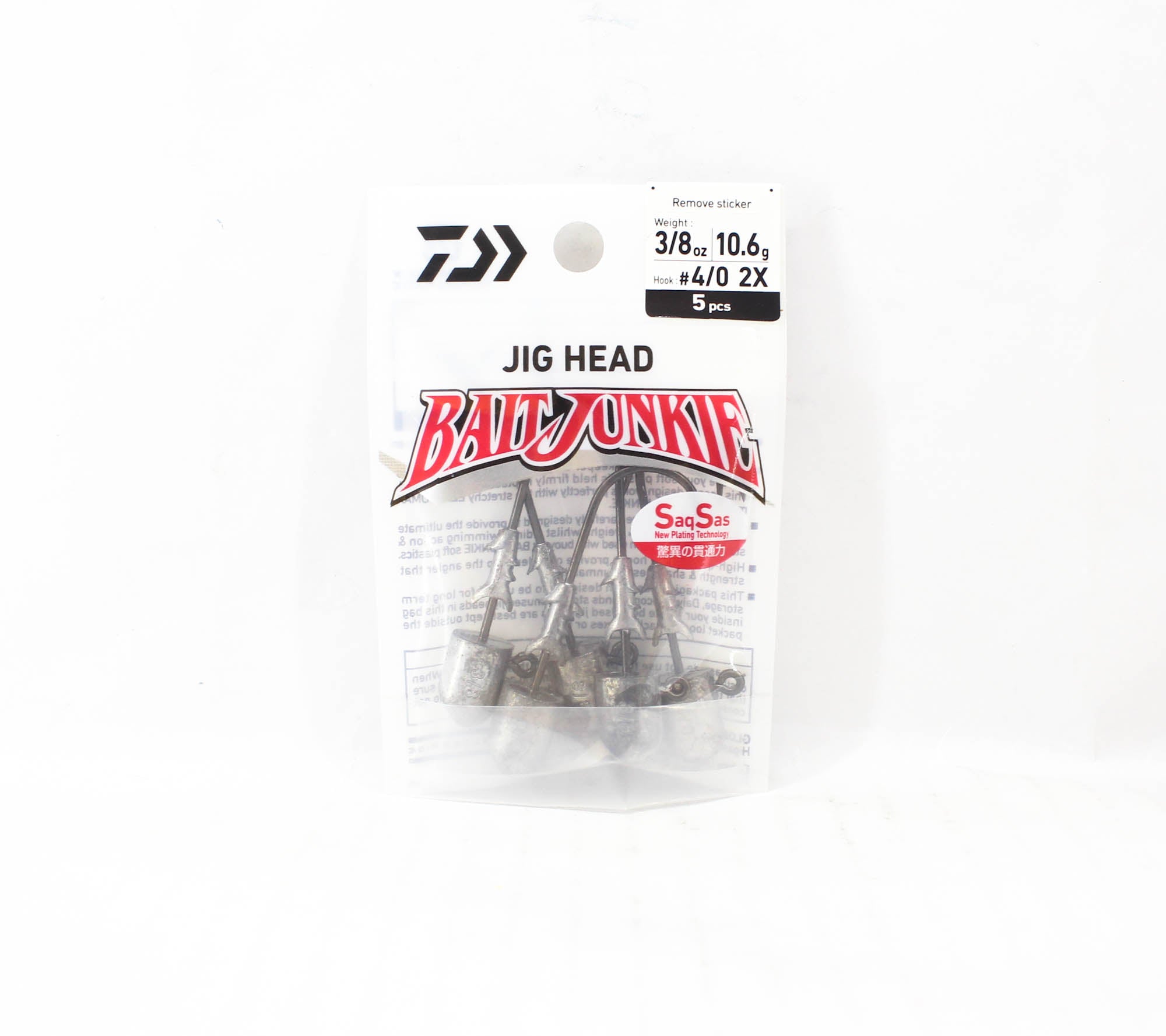 Daiwa Jig Head Bait Junkie 3/8 oz 5 per pack Hook Size 4/0 (3701)