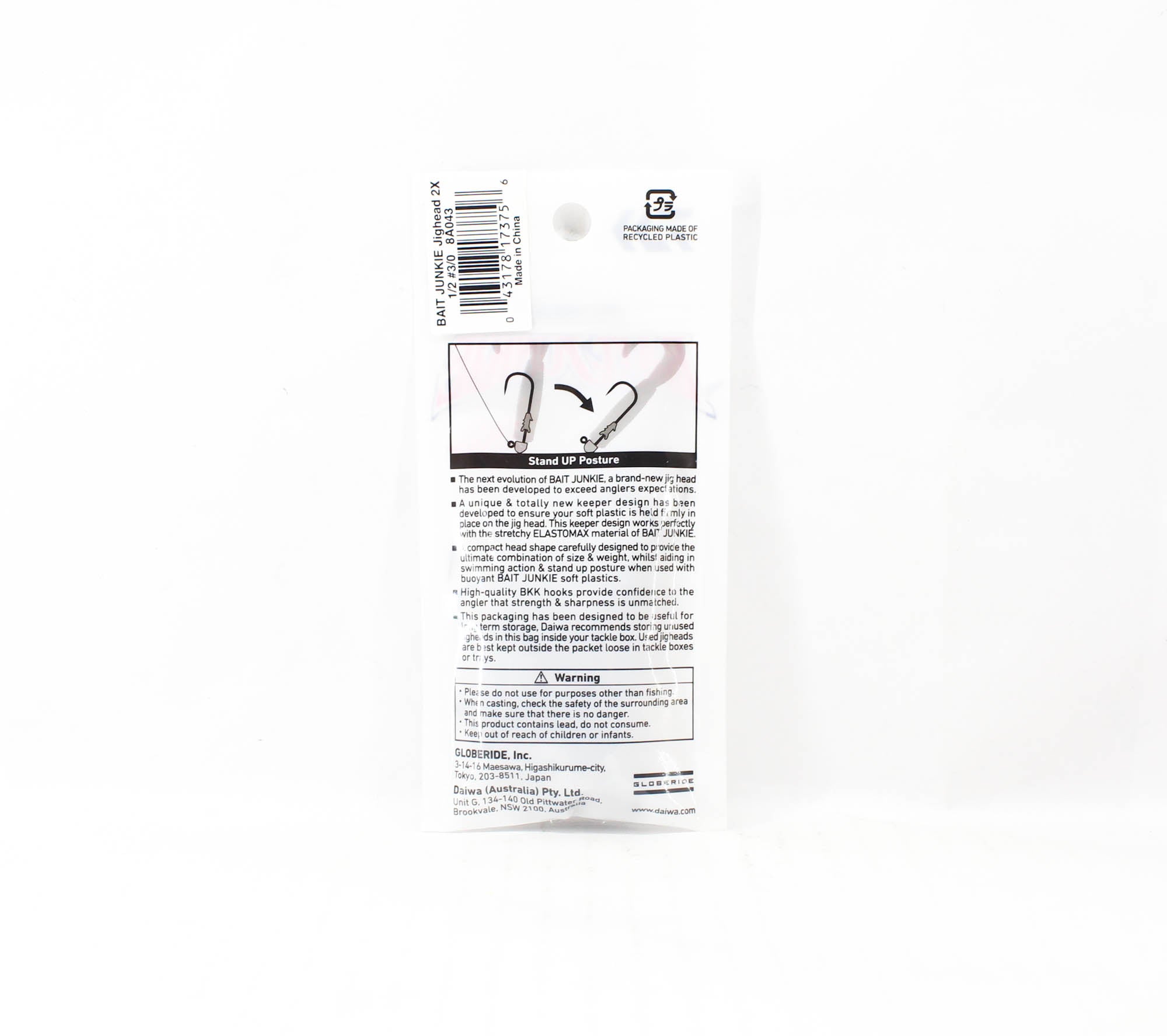 Daiwa Jig Head Bait Junkie 1/2 oz 5 per pack Hook Size 3/0 (3756)