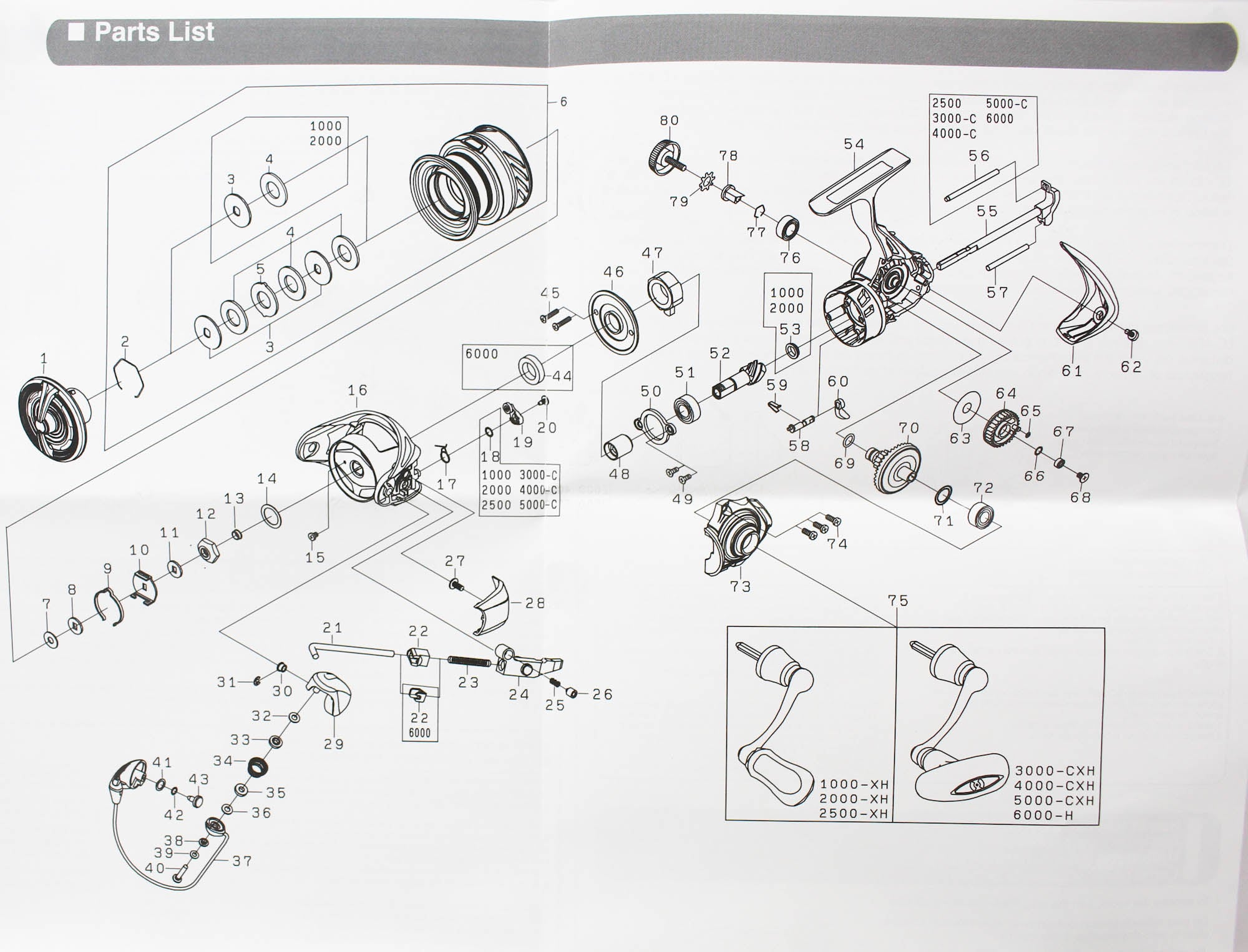 daiwa fishing reel diagram Daiwa Reel Spinning 24 Revros R LT 1000 XH (1033)