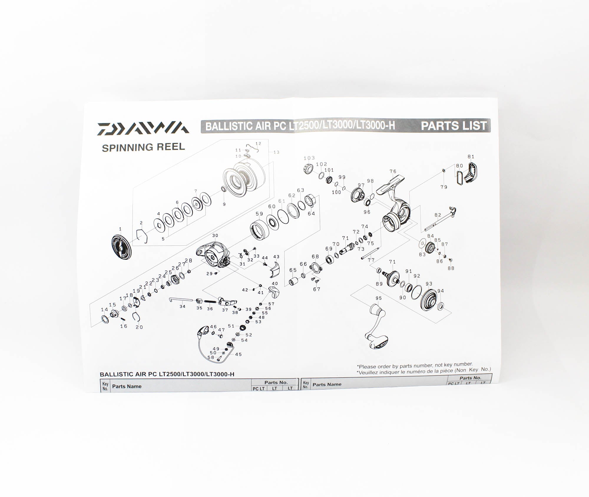 Daiwa Reel Spinning 2025 Ballistic Air LT3000-H (5297)