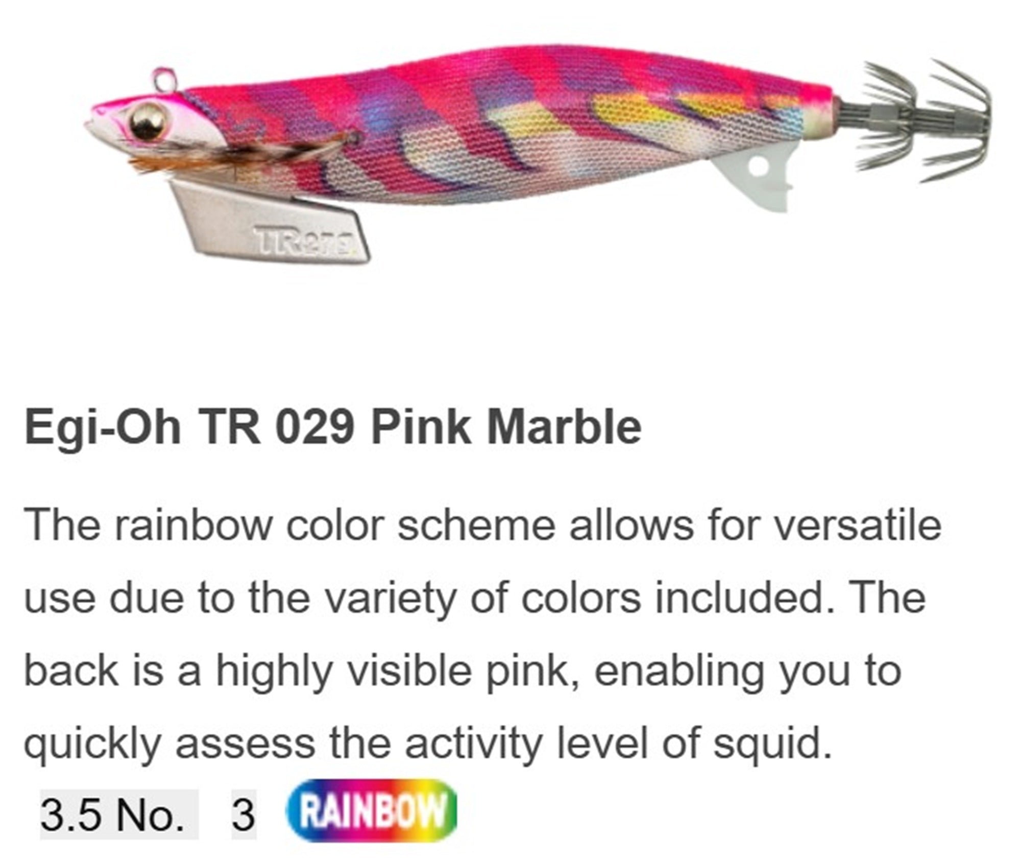 Yamashita Egi-O-TR Squid Jig 3.5-27 grams-1.2 sec per m 029 (8839)