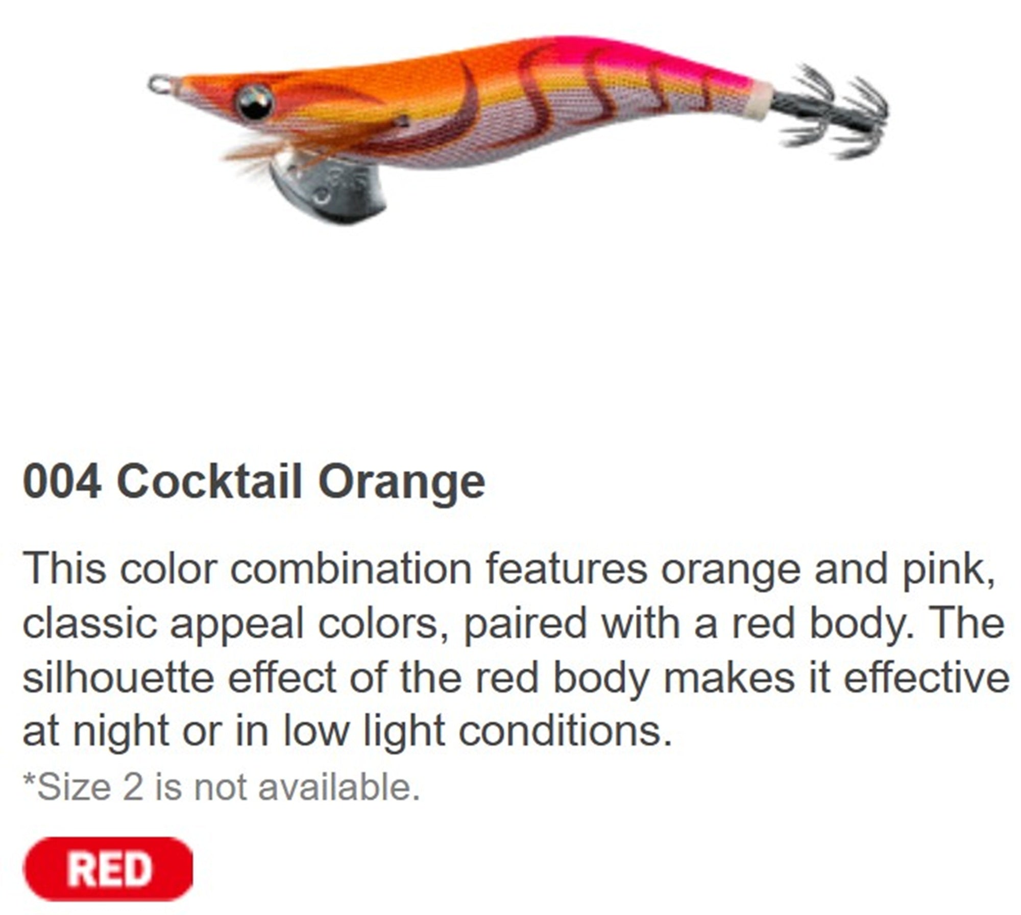 Yamashita Live Egi-O-Q Squid Jig 2.5-10 grams-5-5.5sec per m 004 (3900)