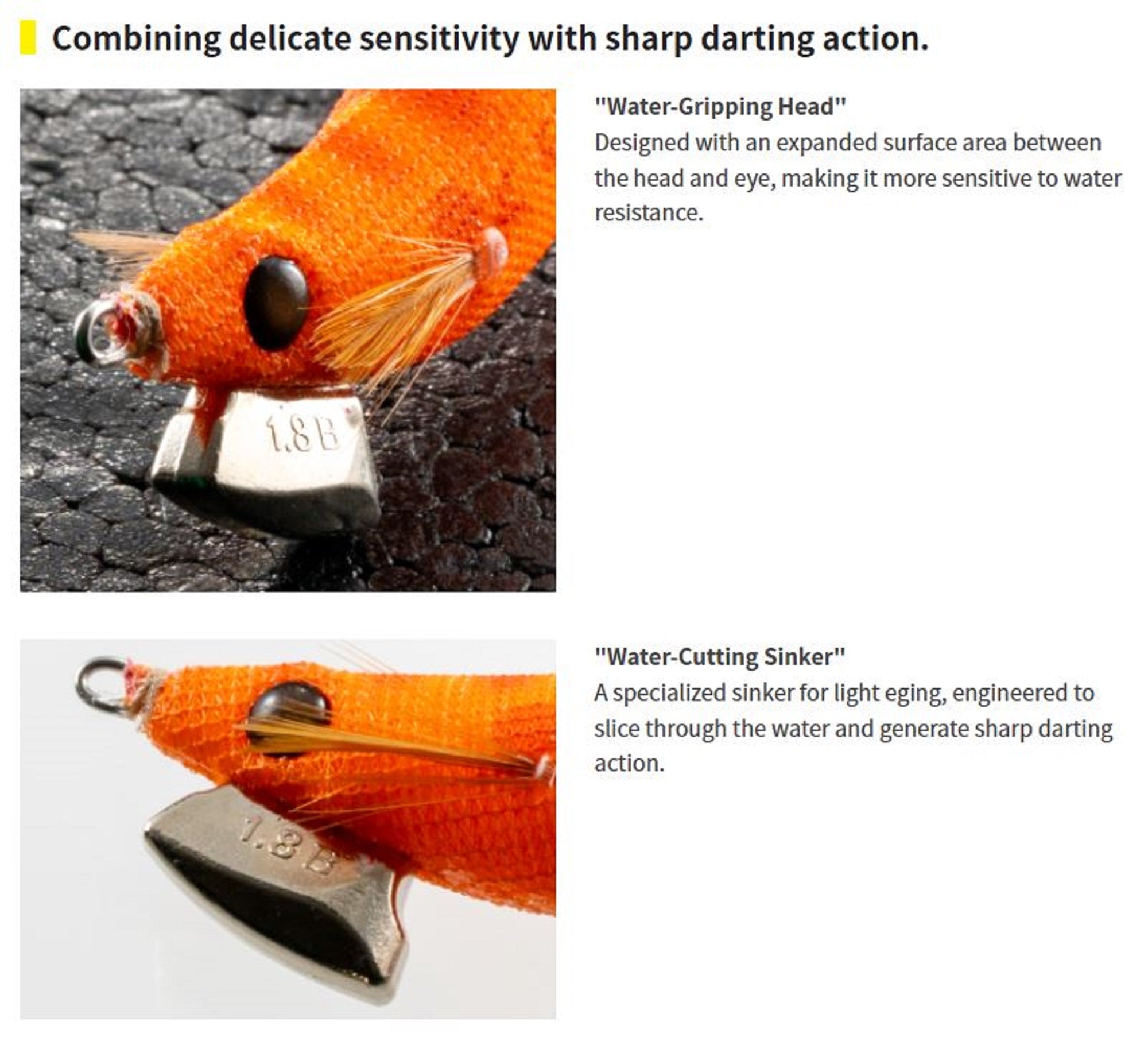 Yamashita Naory Range Squid Jig 1.8B-6 grams-3.2 sec per m B010 (4839)